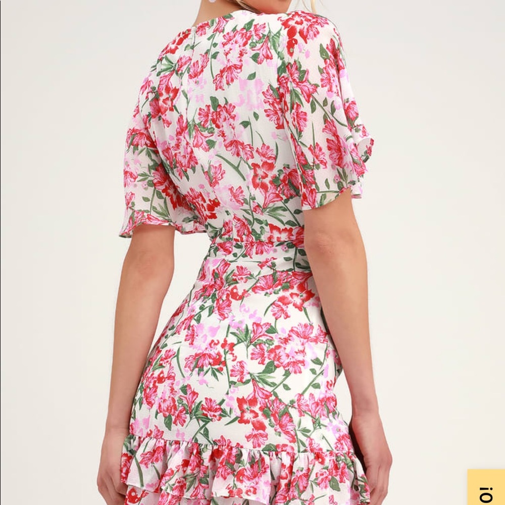 Lulu’s Floral Print Ruffled Mini Dress - Picture 3 of 6